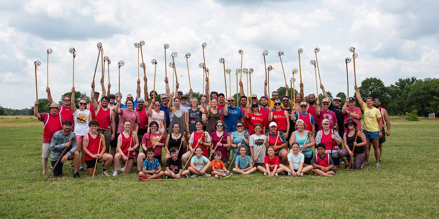 Nichole Prescott with the Miami Tribe during the 2023 Miami Nation Community Lacrosse Game at tribal headquarters in Miami, Okla.