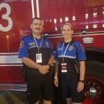 On September 11, 2017, ODOP Inspector Charlie Patnode and UT HSC San Antonio Police Officer Alicia Dockens carried the names of two officers as they climbed up and then down, 110 flights, ringing the bell to honor their sacrifice